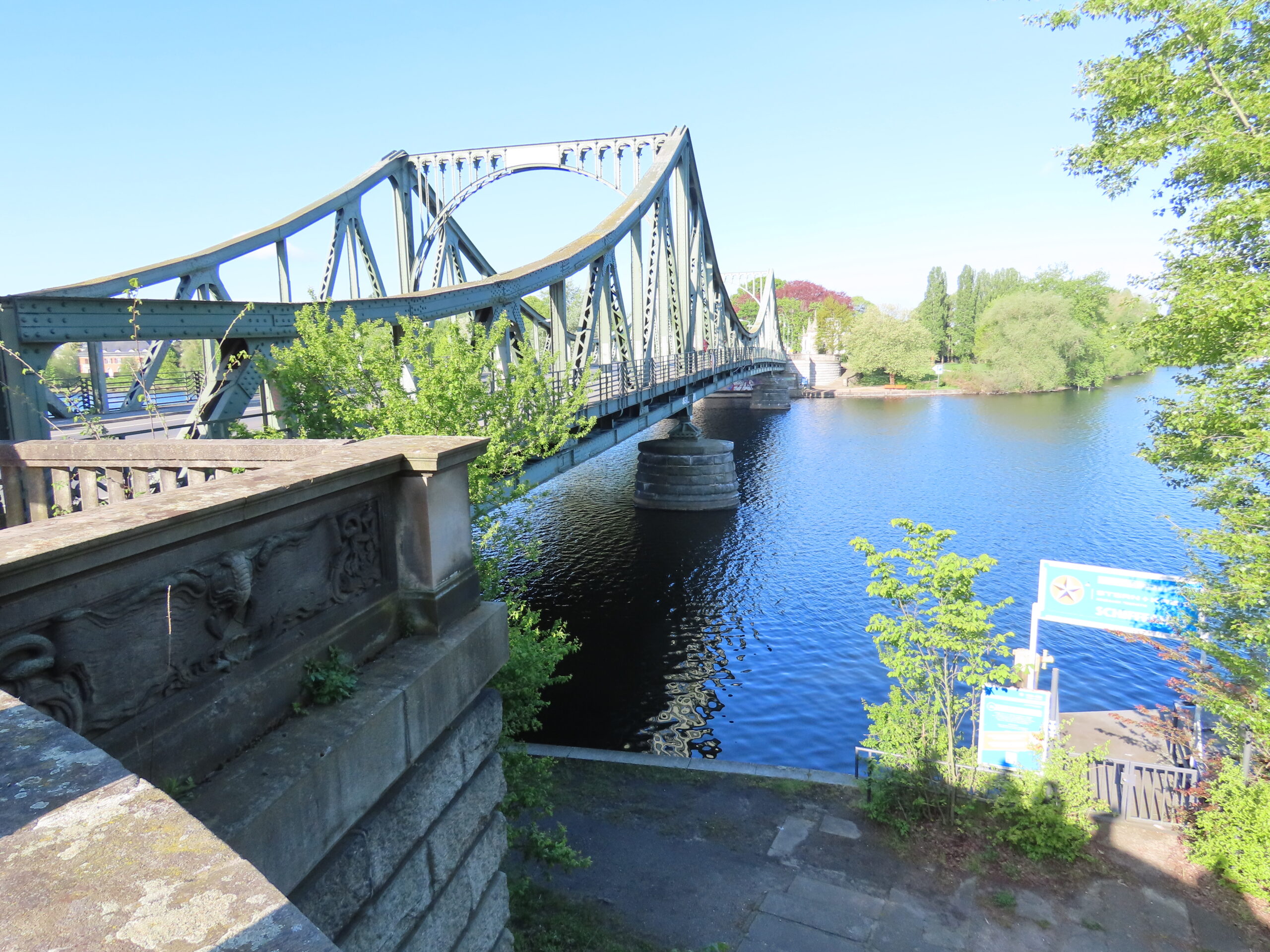2024-04-22 GLIENICKE Bridge Glienicke Bridge - Western spies were exchanged on this bridge during the Cold War, and Steven Spielberg's "Bridge of Spies" was filmed here in 2015.