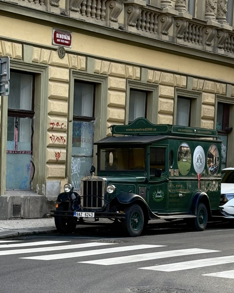 Prague - Green Van Interesting Vehicle