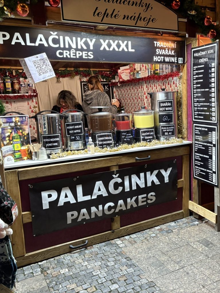 Prague - Market near hotel - night2 Crepes at Christmas Market